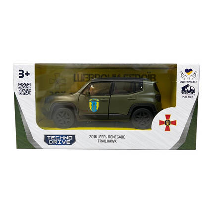 250351W Автомодель TechnoDrive Шеврони Героїв Jeep Renegabe Enegabe Trailhawk Айдар, 1:40, фото 1