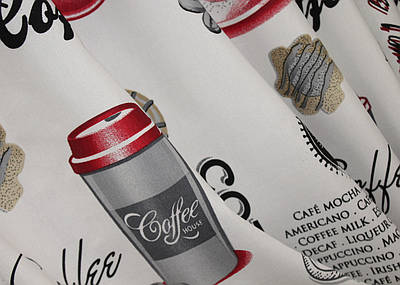 Шторна тканина, з різнокольоровим принтом "Coffee-House". Колір різнокольоровий. Код 1496ш