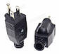 Штепсельна вилка американського стандарту із заземленням 3-контактний Nema 5-15P чорна, фото 2