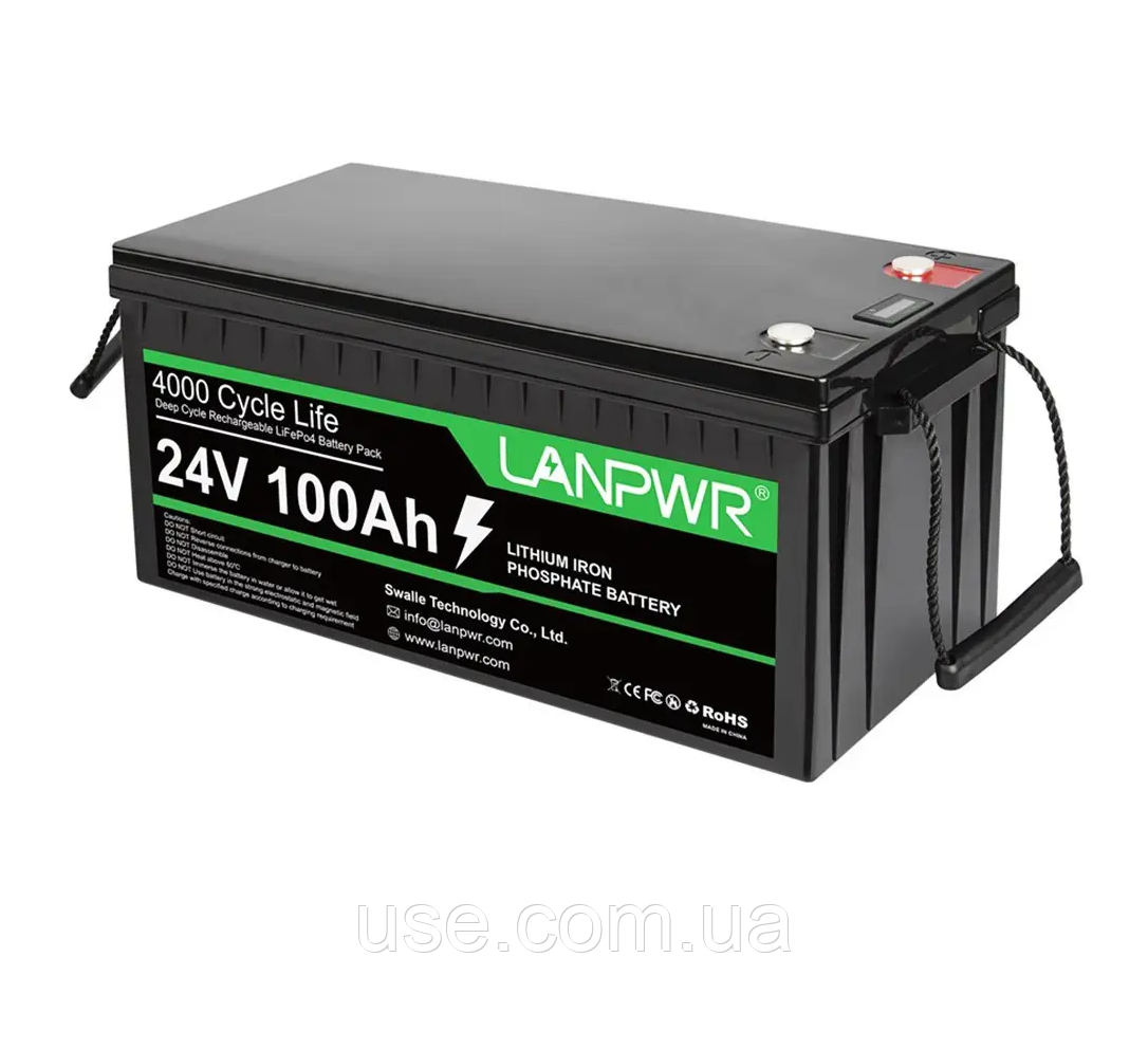 Акумулятор Lifepo4 Bluetooth 24Вольт, V, 100AH, аг, для сонячної станції, СЕС