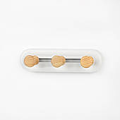 Вішалка настінна MVM MY HOME на 3 гачки Білий/дерево (HP-01/3 WHITE/WOOD)