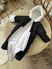 Дитячий зимовий комбінезон для новонародженого на флісі на дві блискавки розмір 62 68 74 80, фото 3