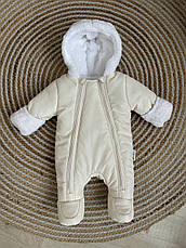 Дитячий зимовий комбінезон для новонародженого на флісі на дві блискавки розмір 62 68 74 80, фото 5