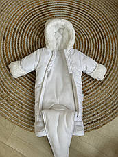 Дитячий зимовий комбінезон для новонародженого на флісі на дві блискавки розмір 62 68 74 80, фото 3