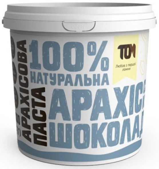 Арахісова Паста TOM 1 kg Кранч з чорним шоколадом та сіллю