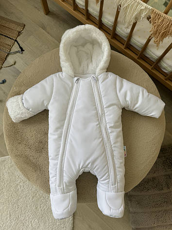 Дитячий зимовий комбінезон для новонародженого на флісі на дві блискавки розмір 62 68 74 80, фото 1