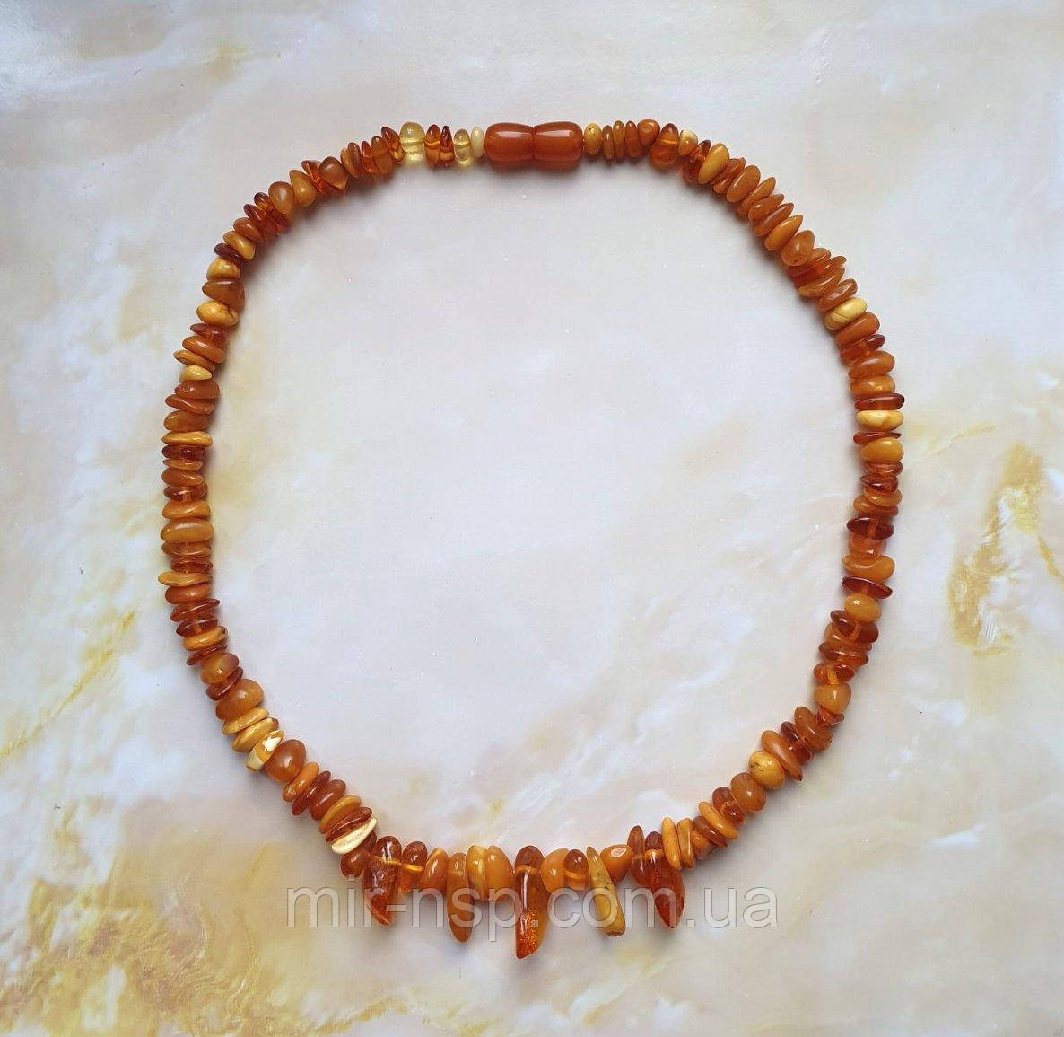 Намисто 100% натуральний цілісний природний бурштин вага 31г довжина 53,5 см, фото 1