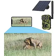 Вулична мисливська камера відеоспостереження із сонячною панеллю A8 4G Камуфляж Камера-пастка з датчиком руху, фото 6