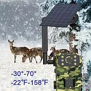 Вулична мисливська камера відеоспостереження із сонячною панеллю A8 4G Камуфляж Камера-пастка з датчиком руху, фото 3