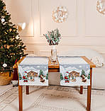 Доріжка на стіл Новорічна, 45x140 см., гобелен з срібним люрексом, фото 2