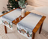 Доріжка на стіл Новорічна, 45x140 см., гобелен з срібним люрексом, фото 7