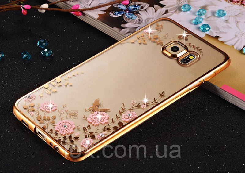 Силіконовий чохол-накладка з камінцями Сваровскі для Samsung Galaxy A3 2017 / A320