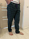 Чоловічі домашні штани піжамні ФЛАНЕЛЬ в клітинку ГЛЕН ЗЕЛЕНО-СИНІ F230P, фото 5