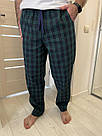 Чоловічі домашні штани піжамні ФЛАНЕЛЬ в клітинку ГЛЕН ЗЕЛЕНО-СИНІ F230P, фото 4