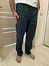Чоловічі домашні штани піжамні ФЛАНЕЛЬ в клітинку ГЛЕН ЗЕЛЕНО-СИНІ F230P, фото 6