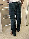 Чоловічі домашні штани піжамні ФЛАНЕЛЬ в клітинку ГЛЕН ЗЕЛЕНО-СИНІ F230P, фото 8