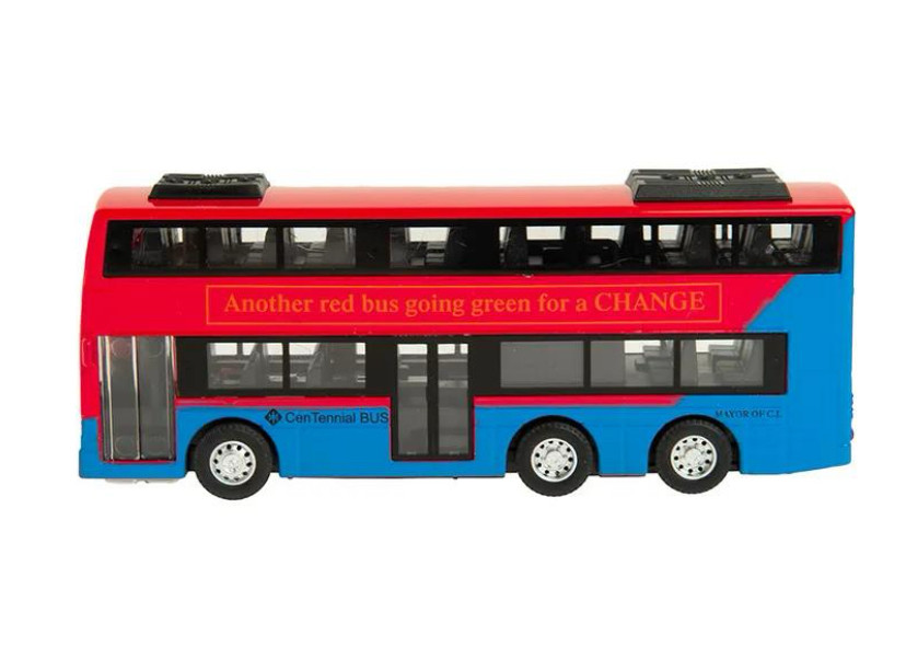Двоповерховий автобус, тягач, світло звук, 1:90