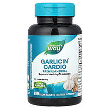 Часник Nature's Way "Garlicin Cardio" для здорового кровообігу, 350 мг (180 таблеток)