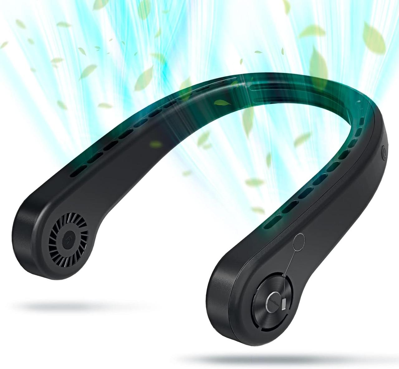 Портативний шийний вентилятор, шийний вентилятор без лопатей, для подорожей у приміщенні та на відкритому повітрі, USB, фото 1