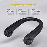 Портативний шийний вентилятор, шийний вентилятор без лопатей, для подорожей у приміщенні та на відкритому повітрі, USB, фото 3