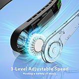 Портативний шийний вентилятор, шийний вентилятор без лопатей, для подорожей у приміщенні та на відкритому повітрі, USB, фото 4