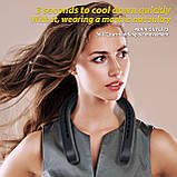 Портативний шийний вентилятор, шийний вентилятор без лопатей, для подорожей у приміщенні та на відкритому повітрі, USB, фото 6