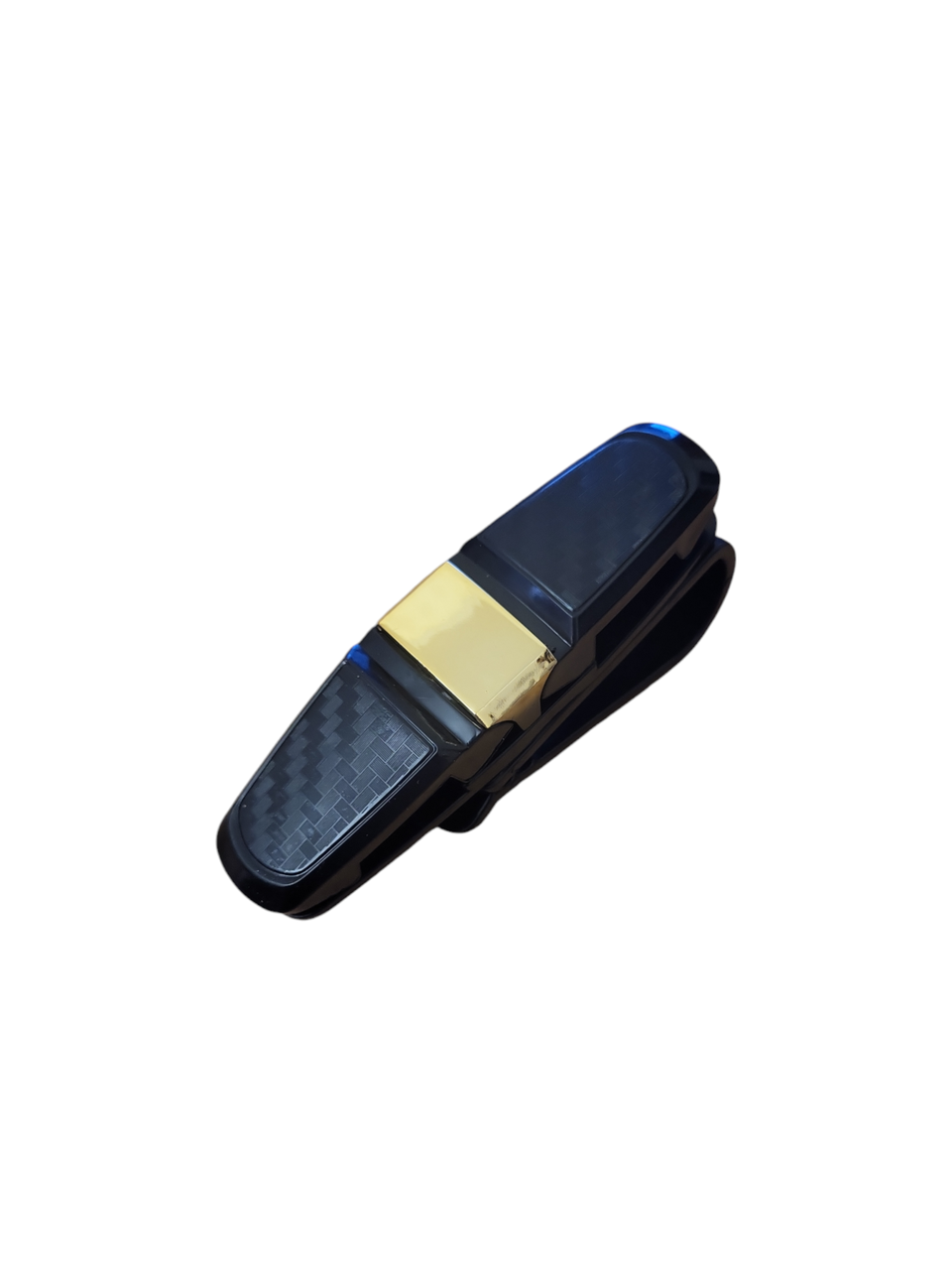 Тримач кліпса для окулярів автомобільна прищіпка чорна з золотою вставкою