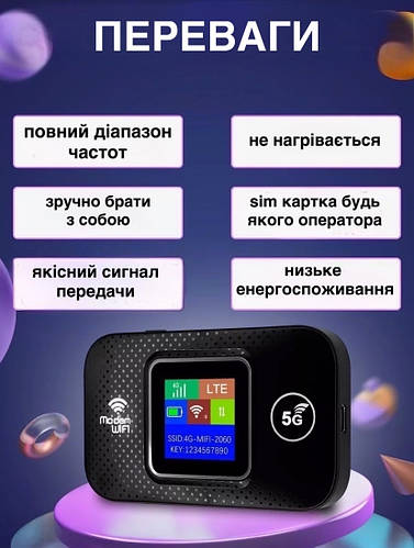 Мощный переносной 4g LTE роутер SKYTECH под сим карту, карманный ...