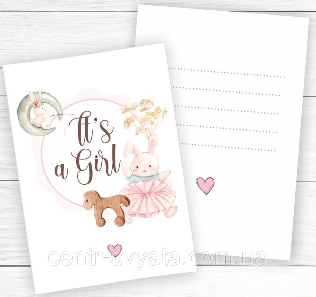 Міні листівки "It's a Girl" 10 шт