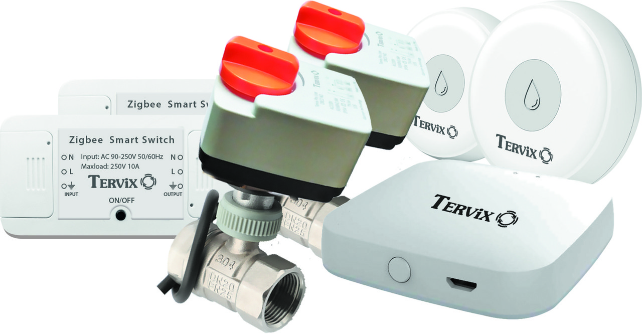 4922623 Система захисту від потопу для роз.будинку Tervix ZigBee Water Stop Premium на 2 труби 1"