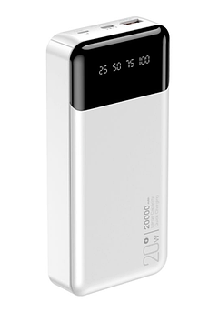 Універсальна мобільна батарея Power Bank XO PR192 PD20W/QC18W digital light display 20000 mAh (білий)