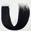 Натуральне Слов'янське Волосся на Стрічках 70 см 100 грам, Чорний №01, фото 4