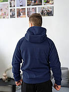 Флісова кофта з капюшоном Synevyr 260 з вашим Логотипом Темно - синя, фото 2