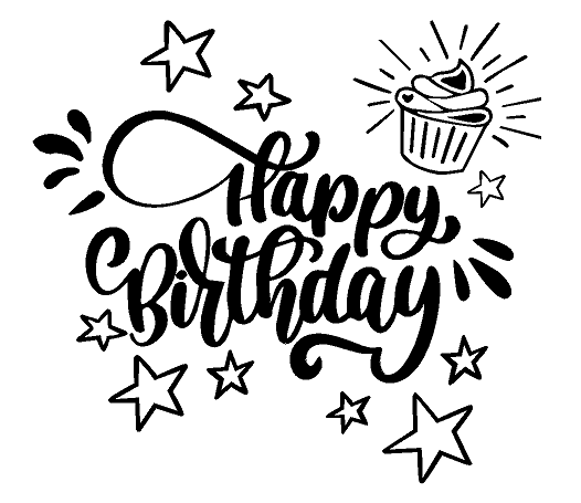 Наліпка на коробку-сюрприз - Happy Birthday