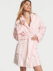 Плюшевий Халат Victoria's Secret Short Cozy Robe, Рожевий в смужку