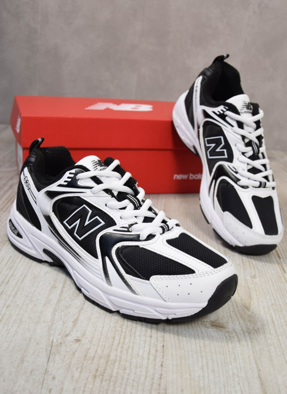Зимові Термо кросівки чоловічі New Balance 530 Termo Black White чорно-білі Нью Беланс теплі на флісі осінь еврозима