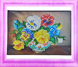 Набір для вишивання бісером ArtWork Квіти Братки у вазі Д 031 розмір 10.5х14.5