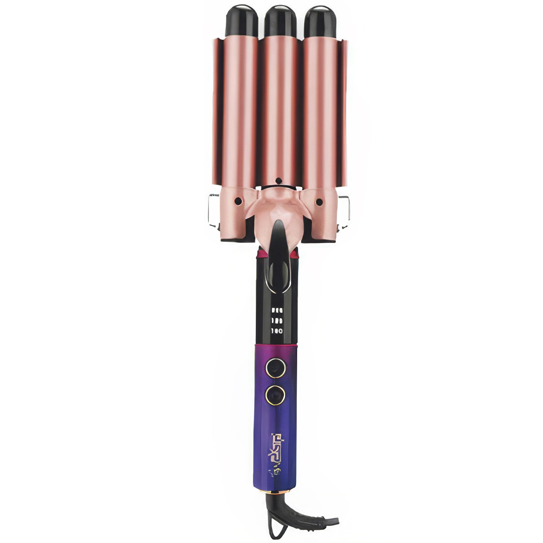 Керамічна плойка три хвилі щипці для завивки волосся DSP 20247 Потрійна плойка для волосся, фото 1