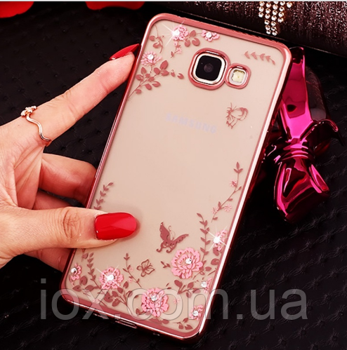 Силіконовий чохол-накладка з камінцями Сваровскі для Samsung Galaxy A5 2017 / A520