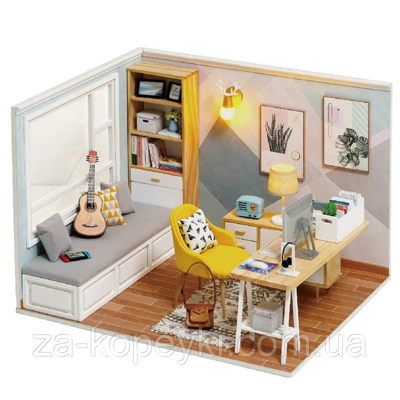 Румбокс Сонячна Студія Roombox Sunshine Study DIY Cute Room Інтер'єрний конструктор QT-007