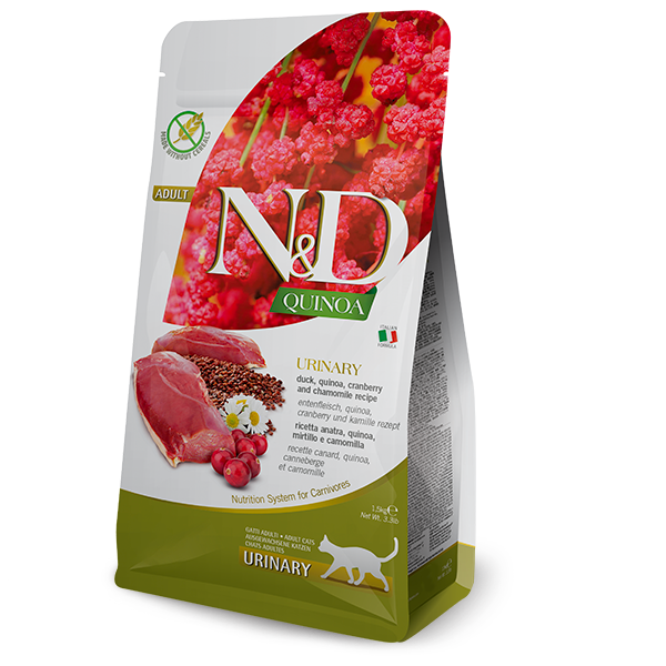Сухий корм Farmina N&D Quinoa Urinary, Duck & Cranberry для кішок, від сечокам'яної хвороби, качка, 1.5 кг (*)