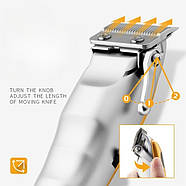 Акумуляторна машинка для стрижки волосся KEMEI LFJ-KM-1956 Машинка з LED дисплеєм та різними насадками, фото 2