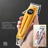 Акумуляторна машинка для стрижки волосся KEMEI LFJ-KM-1956 Машинка з LED дисплеєм та різними насадками, фото 5