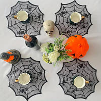 Декор на Хелловін салфетки сервірувальні 4 штуки 30 см чорний