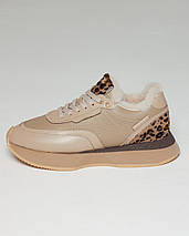 Кросівки жіночі Tucino 6526 36 бежеві леопард шкіра, фото 3