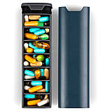 Таблетниця Контейнер для таблеток Преміальний 7 днів Органайзер 16,5х4,9 см Синій, фото 3