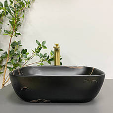 Умивальник (раковина) VBI RAVENNA BLACK STONE MATT накладний, фото 4