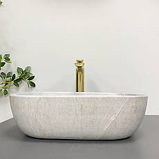 Умивальник (раковина) VBI RAVENNA GREY STONE MATT накладний, фото 4