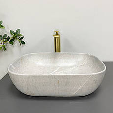 Умивальник (раковина) VBI RAVENNA GREY STONE MATT накладний, фото 5