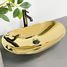 Умивальник (раковина) VBI TURIN GOLD GLOSSY накладний, фото 4